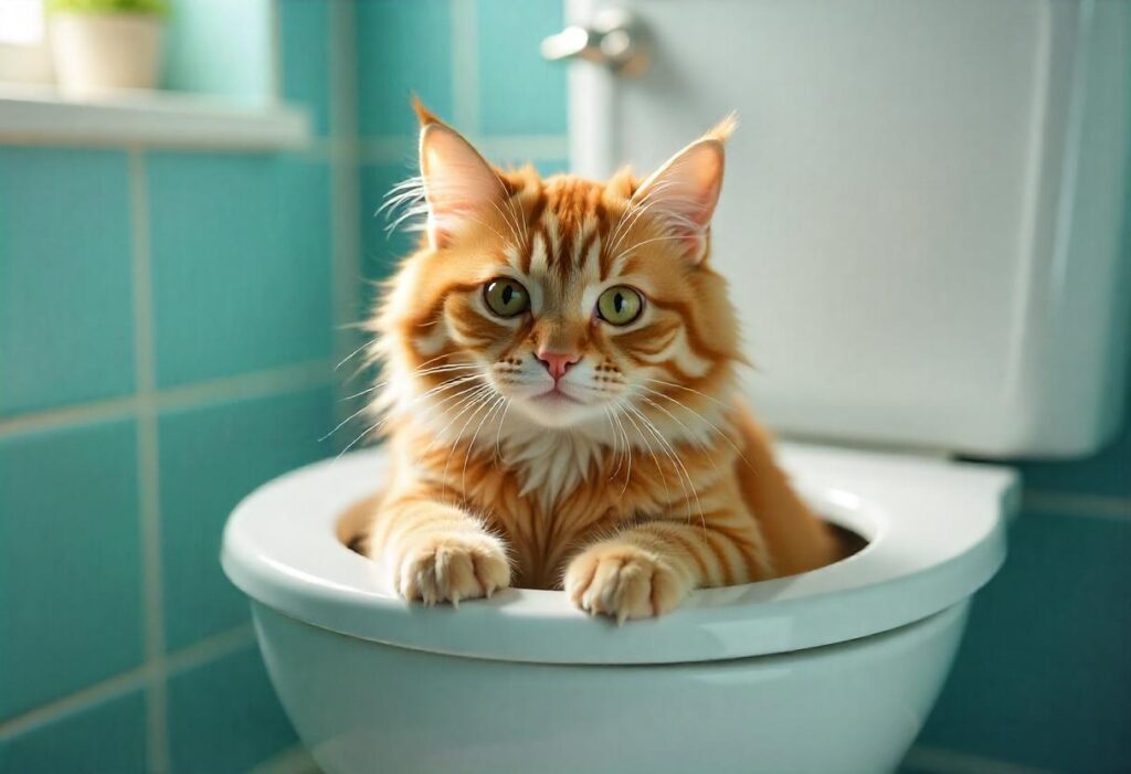 Luna’s Bathroom Adventure: Cat Stuck in Flush